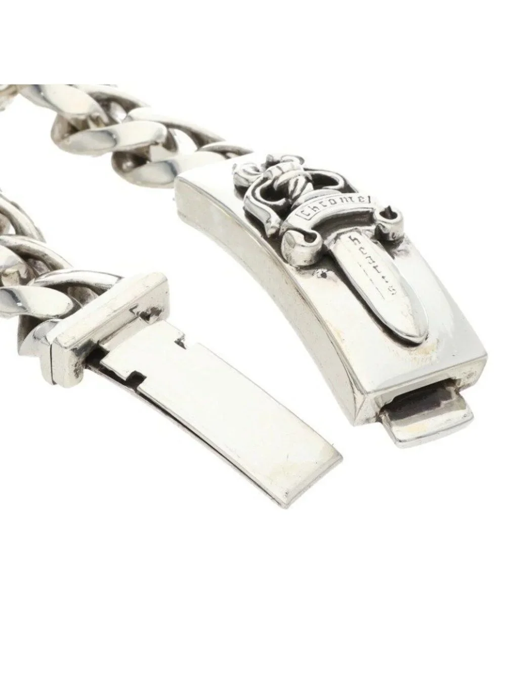 Chrome Hearts ID Dagger ID Classic Link Silver Bracelet